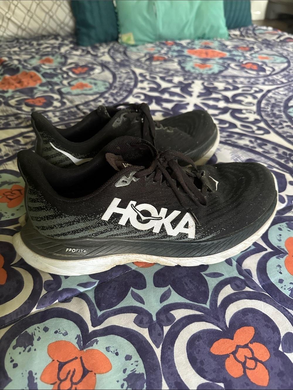 Women’s HOKA Profly Black and White Athletic Sneakers